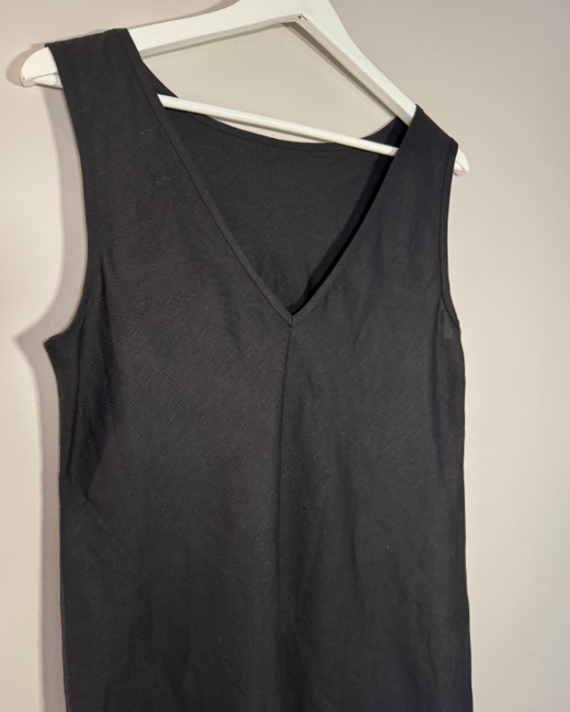 Klänning linne/viskos svart