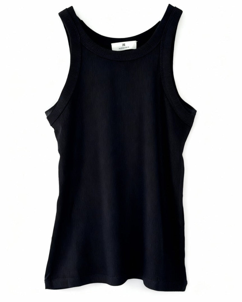 Tank top ribbad svart
