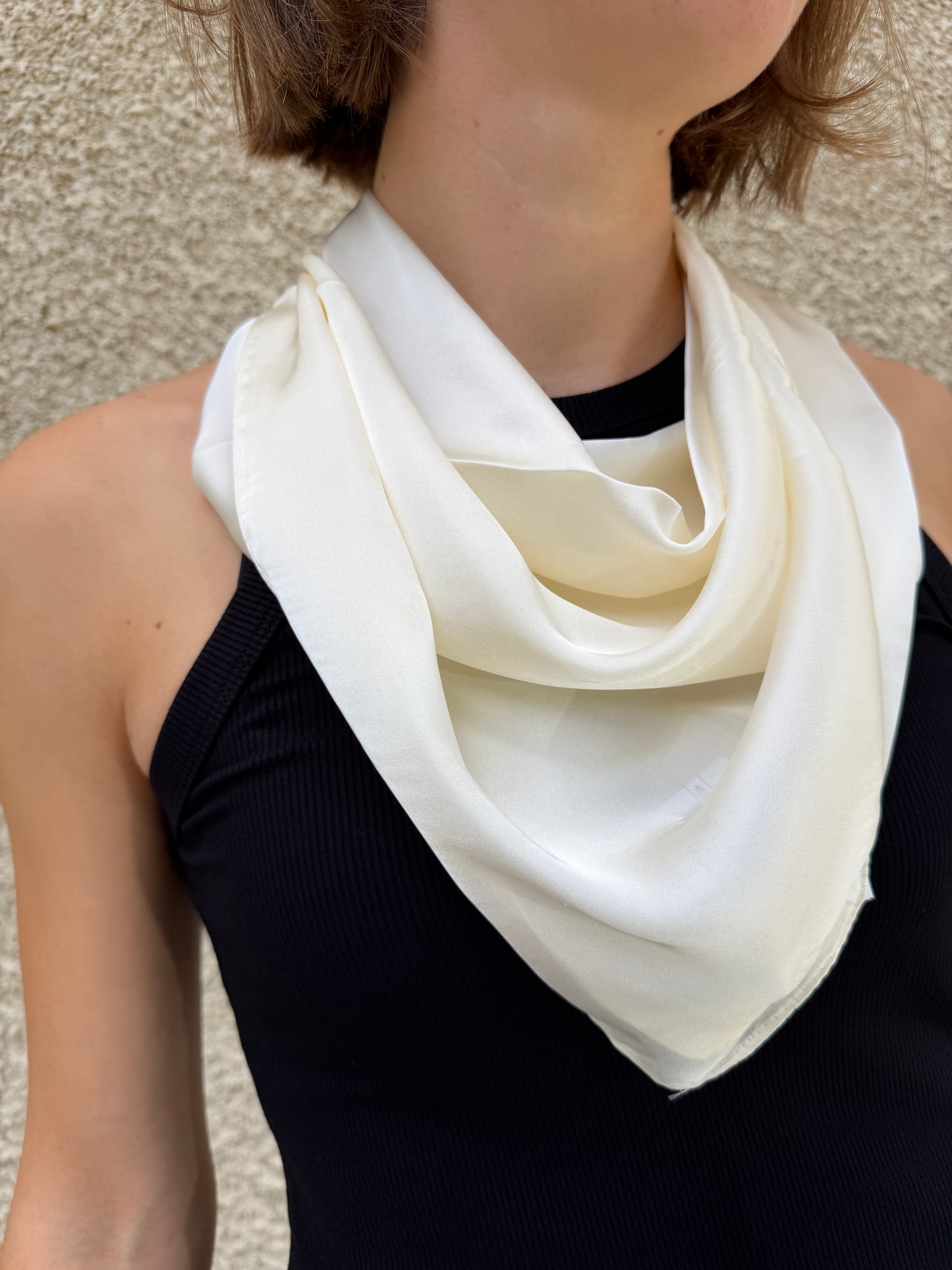 Scarf i siden - cream