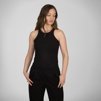 Tank top ribbad svart