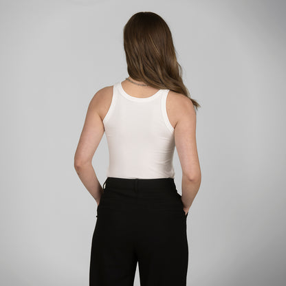 Tank top ribbad vit